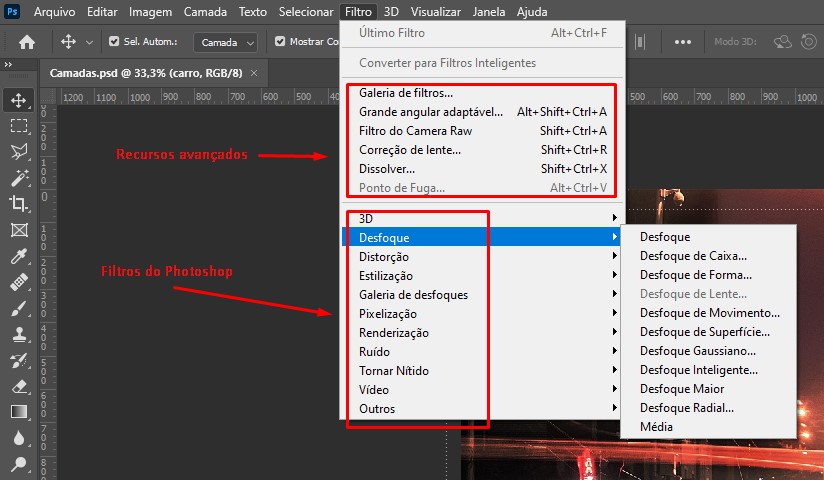 Filtros no Photoshop